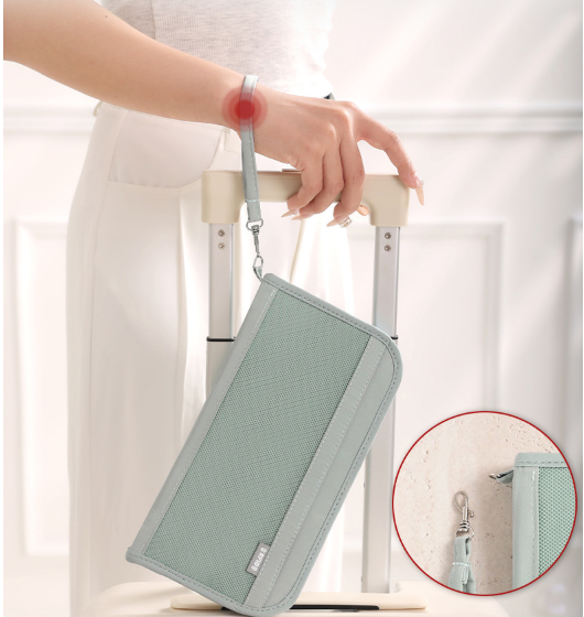 Load image into Gallery viewer, Larger Capacity RFID Blocking Travel Wallet Passport Holder – Water-Resistant Document Organiser with Card Slots & Wrist Strap - Polar Tech Australia