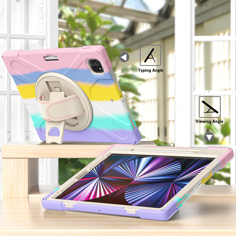 Cargue la imagen en el visor de la galería, Apple iPad Pro 12.9" 4th/5th/6th Gen 360 Degree Rotation Heavy Duty Hand Strap Handle Case - Polar Tech Australia