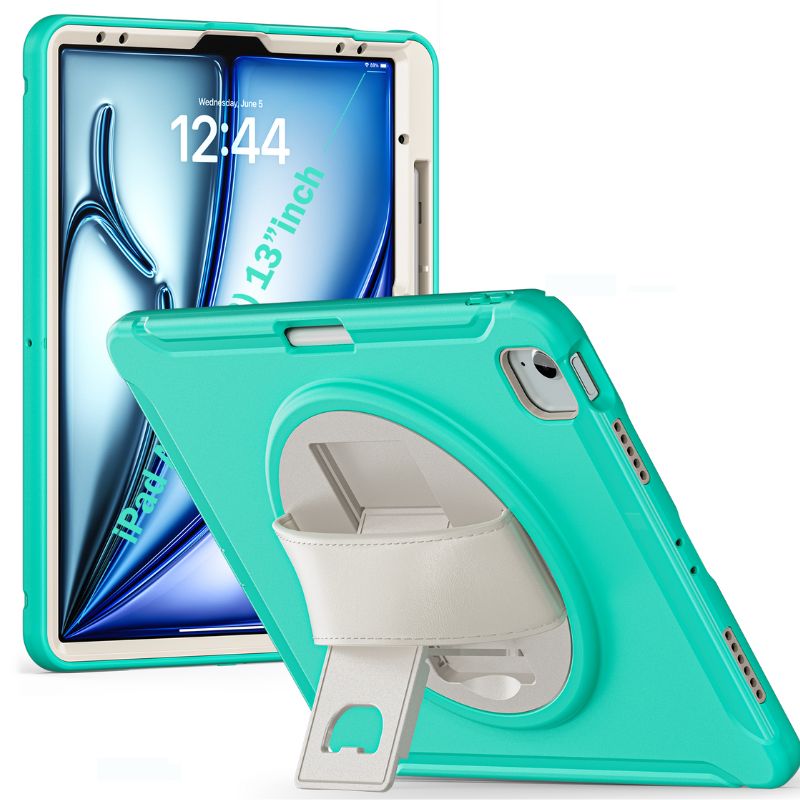 Cargue la imagen en el visor de la galería, Apple iPad Air 6 13” & iPad Pro 3/4/5/6 12.9"   - 360 Degree Rotate Shockproof Heavy Duty Tough Stand Case Cover With Pen Holder - Polar Tech Australia