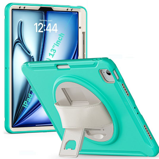 Apple iPad Air 6 13” & iPad Pro 3/4/5/6 12.9"   - 360 Degree Rotate Shockproof Heavy Duty Tough Stand Case Cover With Pen Holder - Polar Tech Australia