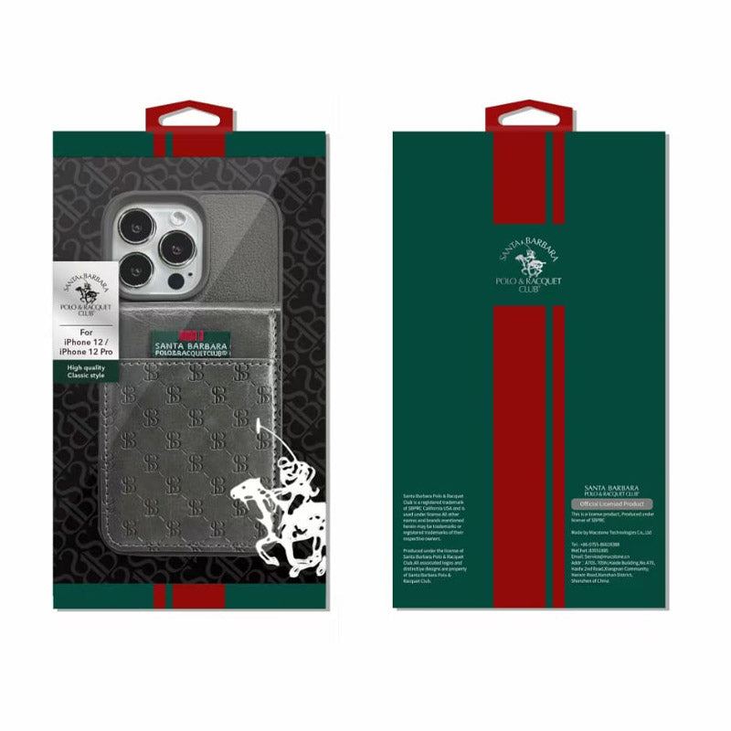 Cargue la imagen en el visor de la galería, Apple iPhone 15/15 Plus/15 Pro/Max Santa Barbara Polo Racquet Club Hulda Business Style Leather Case with Card Sleeve Men's Gift - Polar Tech Australia