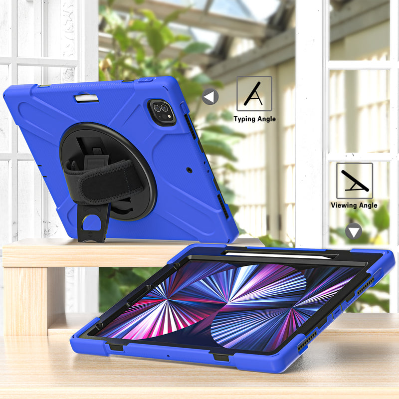 Cargue la imagen en el visor de la galería, Apple iPad Pro 12.9" 4th/5th/6th Gen 360 Degree Rotation Heavy Duty Hand Strap Handle Case - Polar Tech Australia