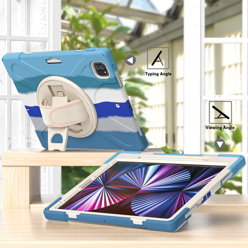 Cargue la imagen en el visor de la galería, Apple iPad Pro 12.9" 4th/5th/6th Gen 360 Degree Rotation Heavy Duty Hand Strap Handle Case - Polar Tech Australia