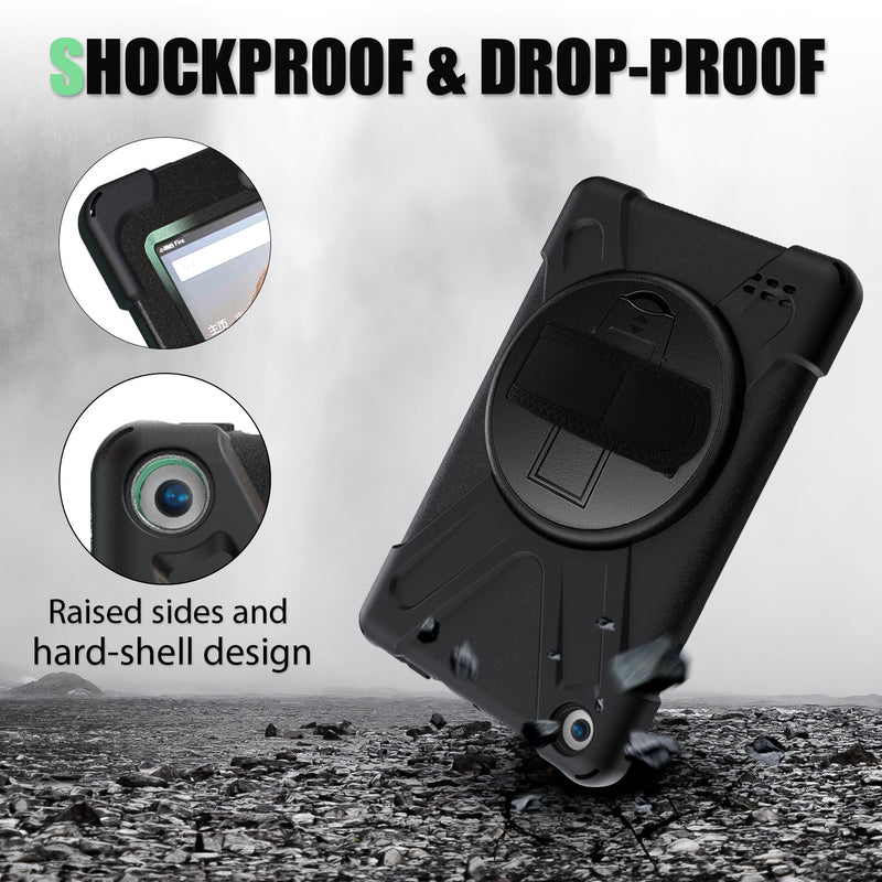 Load image into Gallery viewer, Amazon Kindle Fire 7 2017/2019 Heavy Duty 360 Degree Rotate Stand Hand Strap Case - Polar Tech Australia