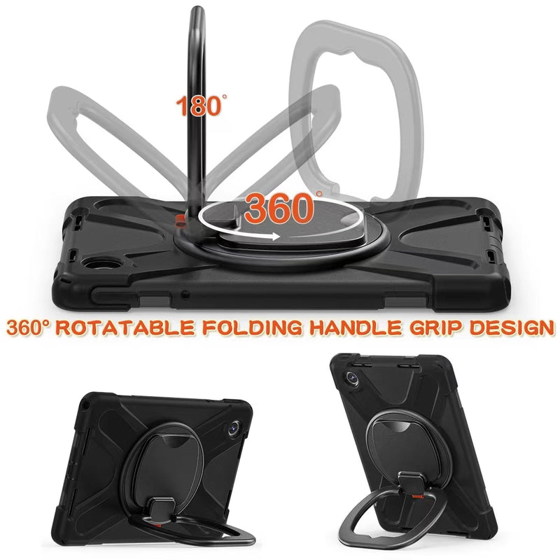 Cargue la imagen en el visor de la galería, Lenovo Tab M11 (TB-330 & 331) 360 Rotation Ring Holder Heavy Duty Kid Friendly Handle Case - Polar Tech Australia