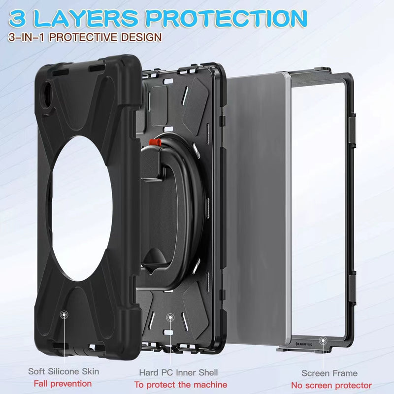 Cargue la imagen en el visor de la galería, Lenovo Tab M11 (TB-330 & 331) 360 Rotation Ring Holder Heavy Duty Kid Friendly Handle Case - Polar Tech Australia