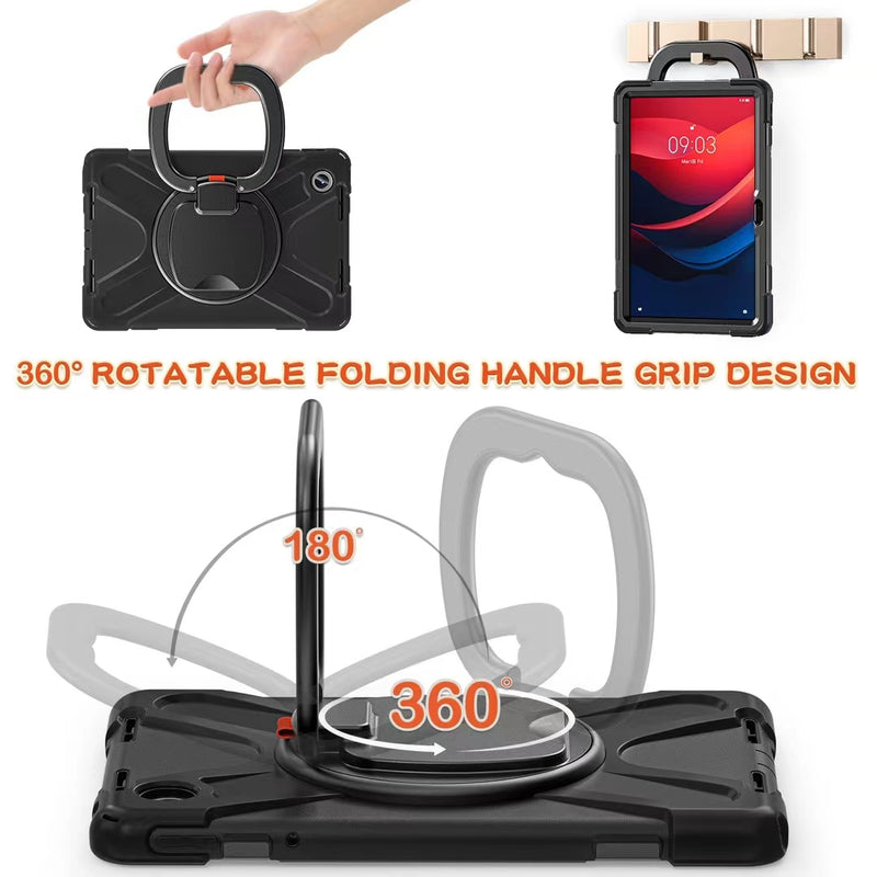 Cargue la imagen en el visor de la galería, Lenovo Tab M11 (TB-330 & 331) 360 Rotation Ring Holder Heavy Duty Kid Friendly Handle Case - Polar Tech Australia