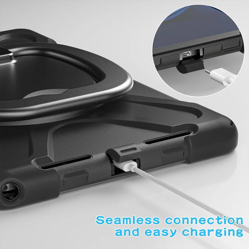 Cargue la imagen en el visor de la galería, Lenovo Tab M11 (TB-330 & 331) 360 Rotation Ring Holder Heavy Duty Kid Friendly Handle Case - Polar Tech Australia