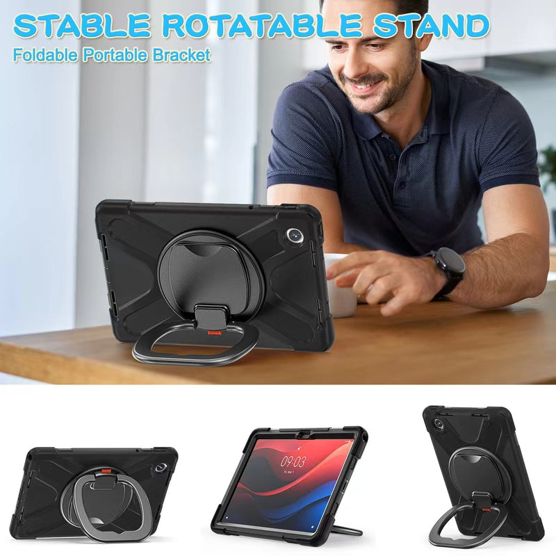 Cargue la imagen en el visor de la galería, Lenovo Tab M11 (TB-330 & 331) 360 Rotation Ring Holder Heavy Duty Kid Friendly Handle Case - Polar Tech Australia