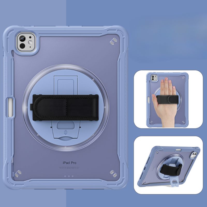Cargue la imagen en el visor de la galería, Apple iPad Pro 11" (M4) 2024 5th Generation - 360 Degree Rotate Shockproof Heavy Duty Tough Stand Case Cover With Strap & Pen Holder - Polar Tech Australia