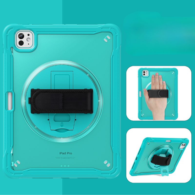 Cargue la imagen en el visor de la galería, Apple iPad Pro 11" (M4) 2024 5th Generation - 360 Degree Rotate Shockproof Heavy Duty Tough Stand Case Cover With Strap & Pen Holder - Polar Tech Australia