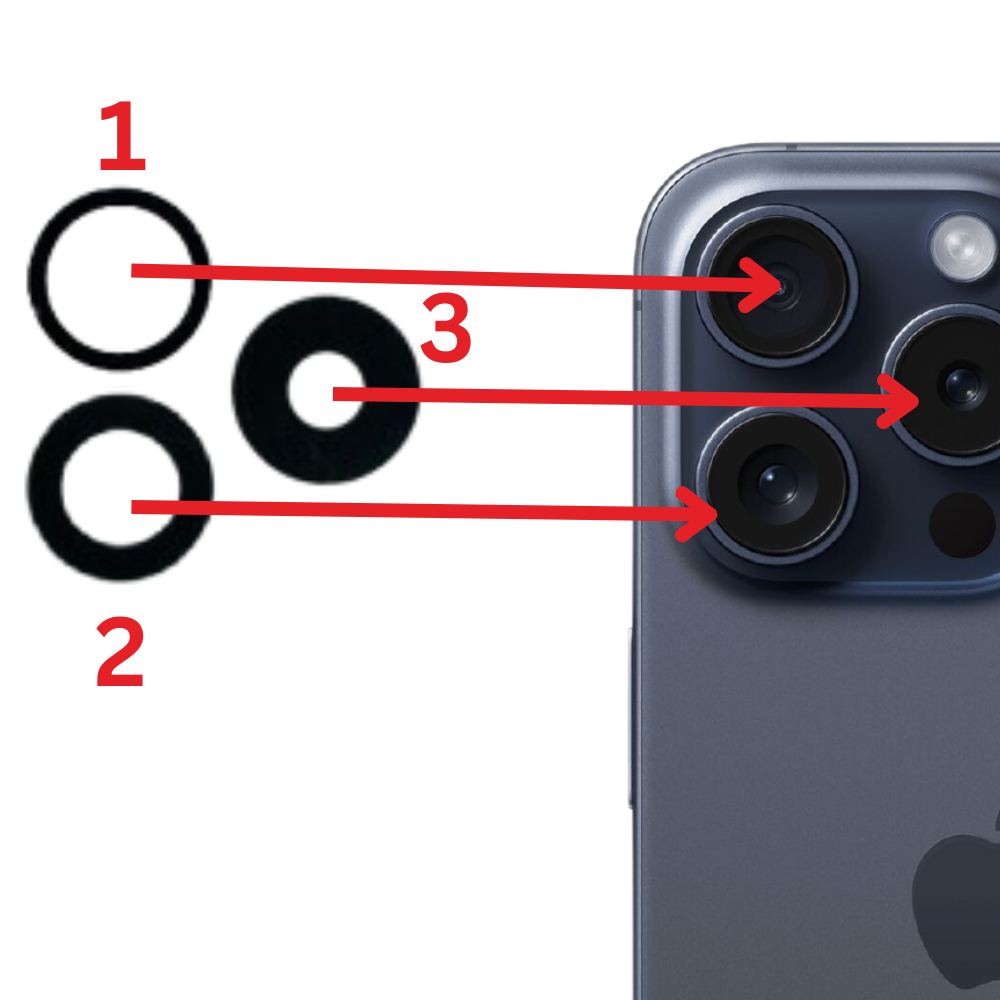 Apple iPhone 15 Pro - Back Rear Main Camera Glass Lens With Adhesive ...