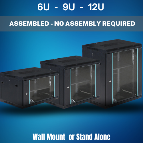 [Assembled] 6U 9U 12U Heavy Duty Network Server CCTV PoE Switch Wall Mount Cabinet Rack Lockable Enclosure - Polar Tech Australia