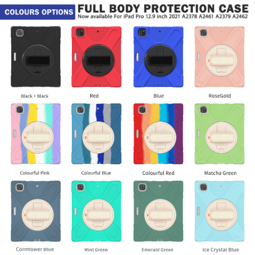 Cargue la imagen en el visor de la galería, Apple iPad Pro 12.9" 4th/5th/6th Gen 360 Degree Rotation Heavy Duty Hand Strap Handle Case - Polar Tech Australia