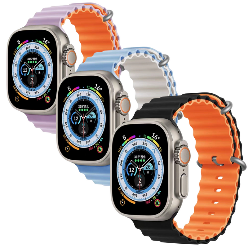 Chargez l'image dans la visionneuse de la galerie, Apple Watch 1/2/3/4/5/SE/6/7/8 Sport Silicone Adjustable Soft Breathable Replacement Wristbands Strap - Polar Tech Australia