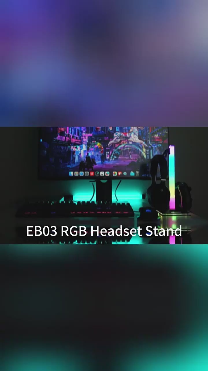 Load and play video in Gallery viewer, RGB Lighting Game Controller Hook and Charger, Headset Display Stand