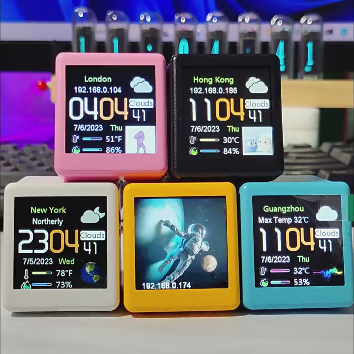 Load and play video in Gallery viewer, Smart Weather Station Clock WIFI Connected Weather Update Desktop Ornament