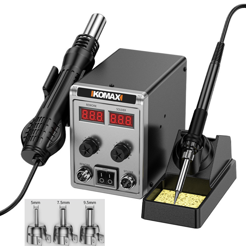 Cargue la imagen en el visor de la galería, Komax 700W High Power 2 in 1 Soldering & Heating Hot Air Gun SMD Rework Station Soldering Station - Polar Tech Australia