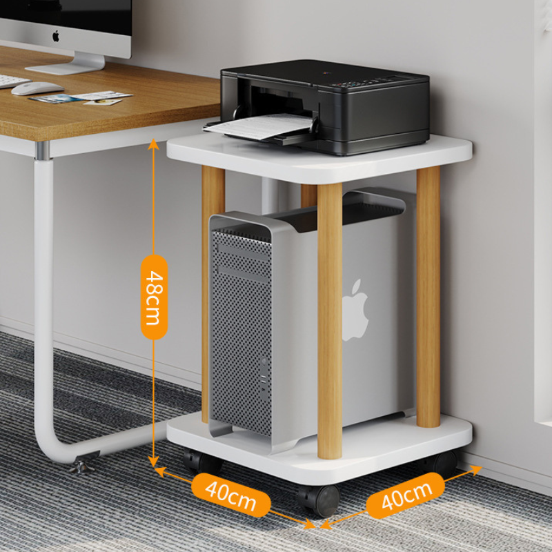 Load image into Gallery viewer, Wood Printer Stand with Storage Area 360° Steerable Wheels Office Furniture - Polar Tech Australia