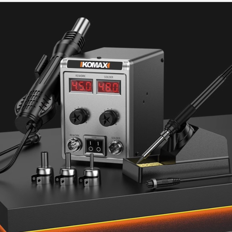Cargue la imagen en el visor de la galería, Komax 700W High Power 2 in 1 Soldering & Heating Hot Air Gun SMD Rework Station Soldering Station - Polar Tech Australia
