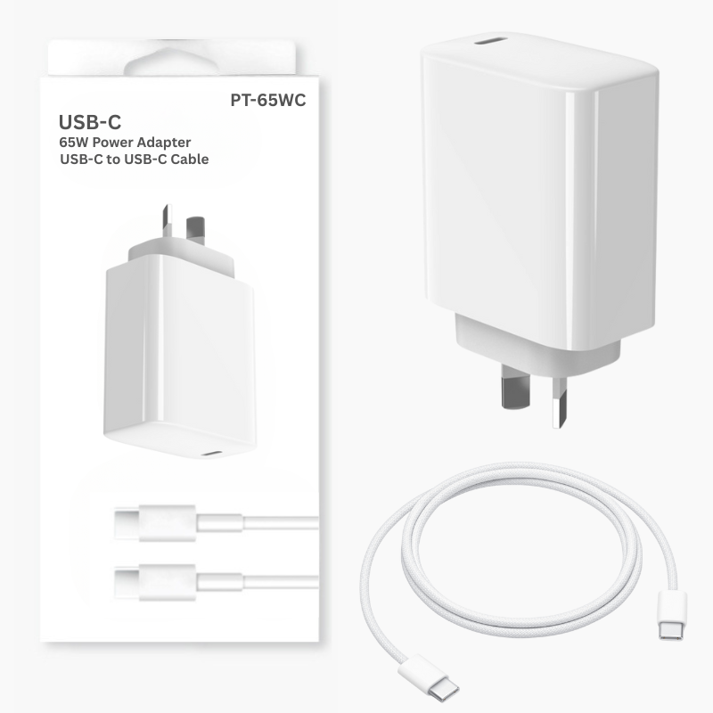 Load image into Gallery viewer, 65W PD USB-C Type-C Port iPhone 17/16/15 & iPad Pro Air & MacBook Air/Pro - Wall Travelling Charger Adapter With Cable - (SAA Approved/AU Plug) - Polar Tech Australia