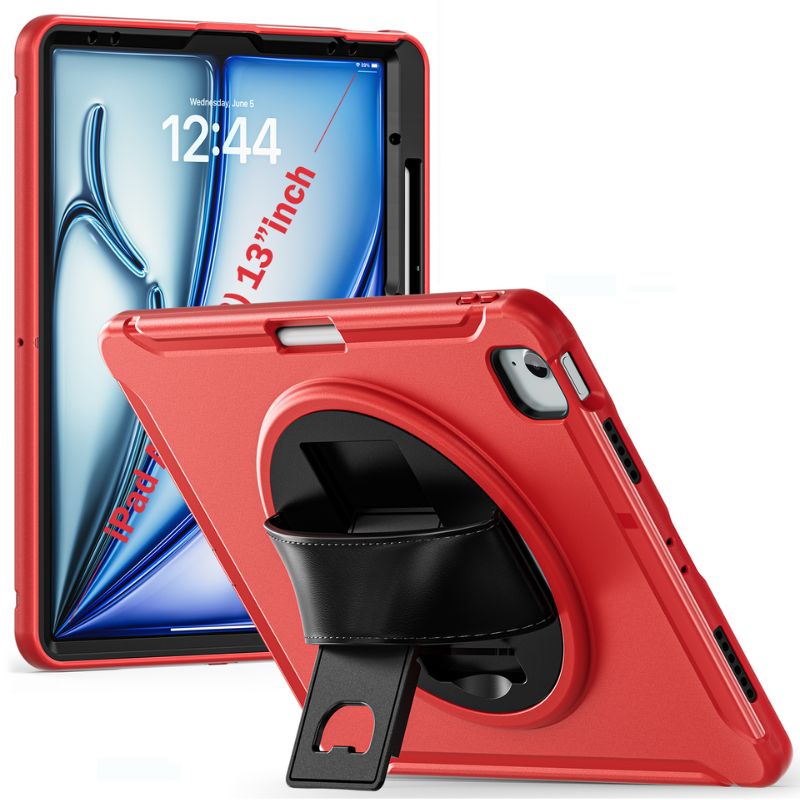 Cargue la imagen en el visor de la galería, Apple iPad Air 6 13” & iPad Pro 3/4/5/6 12.9"   - 360 Degree Rotate Shockproof Heavy Duty Tough Stand Case Cover With Pen Holder - Polar Tech Australia