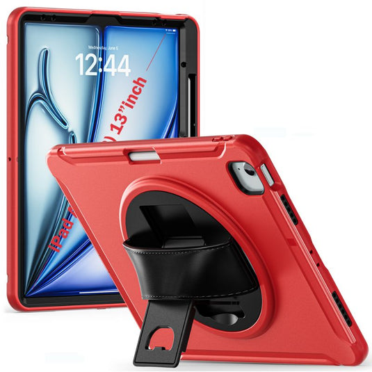 Apple iPad Air 6 13” & iPad Pro 3/4/5/6 12.9"   - 360 Degree Rotate Shockproof Heavy Duty Tough Stand Case Cover With Pen Holder - Polar Tech Australia