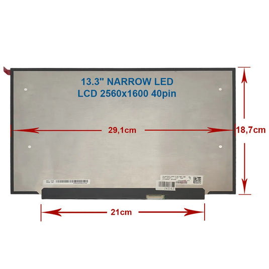 [LP133WQ1 (SP)(D2)] 13.3" inch/A+ Grade/(2560x1440)/40 Pin/No Screw Bracket Laptop IPS LCD Screen Display Panel - Polar Tech Australia