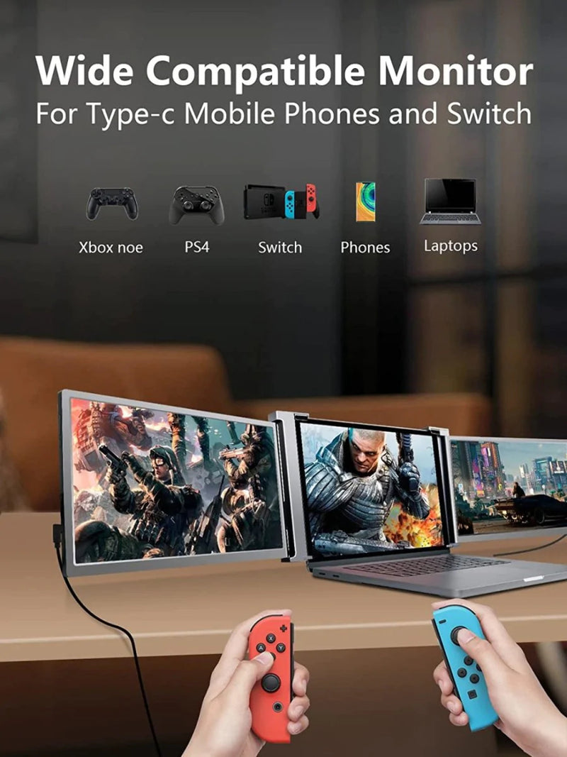 Load image into Gallery viewer, Universal Portable FHD Triple-Screen Monitor Laptop Expansion Screen For 13-17 inch Laptop & MacBook - Polar Tech Australia