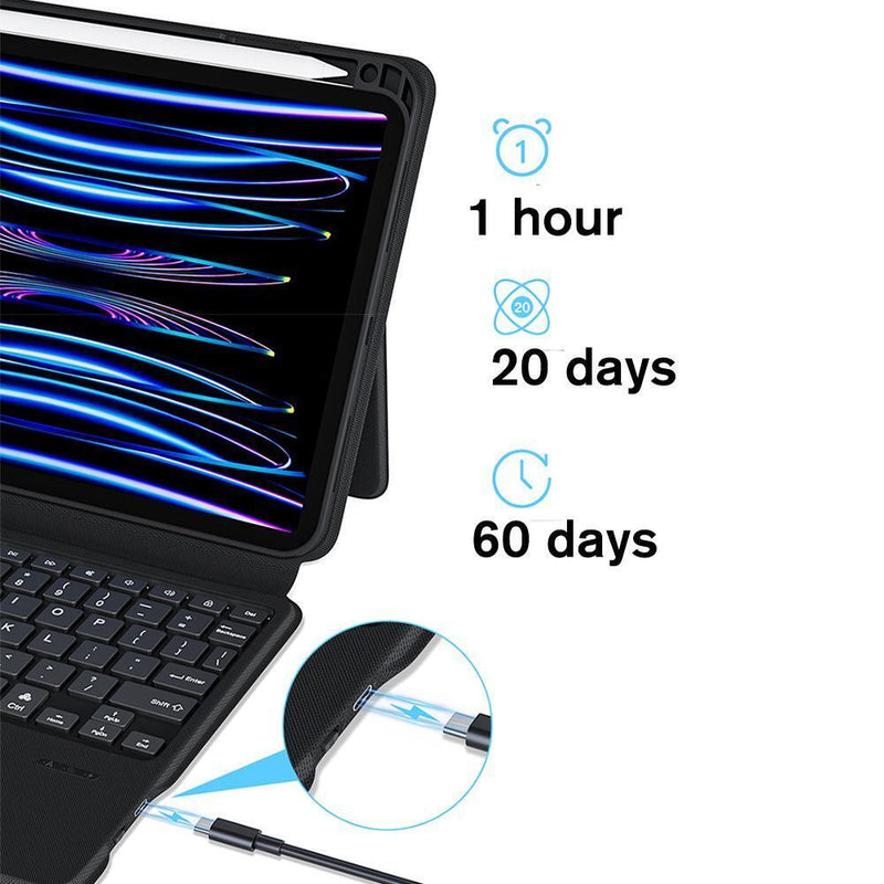 Chargez l'image dans la visionneuse de la galerie, Apple iPad Pro 11" & Air 4/5 10.9" & Air 6 11" - Magic 360 Rotation Detachable Smart Wireless Trackpad Keyboard Flip Case - Polar Tech Australia