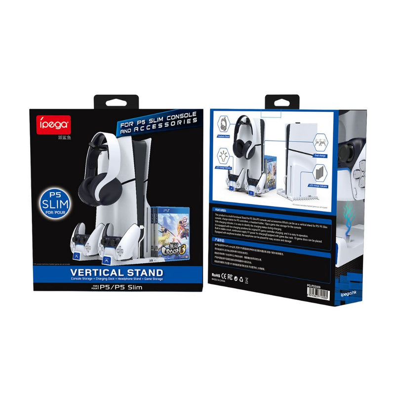 Cargue la imagen en el visor de la galería, PS5 Charging Station Brakcet Base with Headphone Rack Dual Controller - Polar Tech Australia