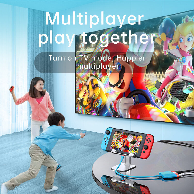 Chargez l'image dans la visionneuse de la galerie, Nintendo NS Switch Host USB C to HDMI Adapter 4K USB 3.0  Portable Docking Station 100W PD Video Converter - Polar Tech Australia