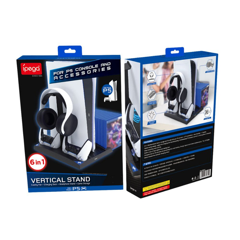 Chargez l'image dans la visionneuse de la galerie, Sony Playstation 5 / PS5 - 4 in 1 Multi function Cooling & Charging Station with Fan & Game Storage - Polar Tech Australia