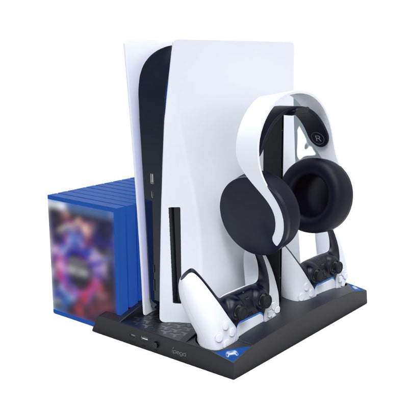 Chargez l'image dans la visionneuse de la galerie, Sony Playstation 5 / PS5 - 4 in 1 Multi function Cooling & Charging Station with Fan & Game Storage - Polar Tech Australia