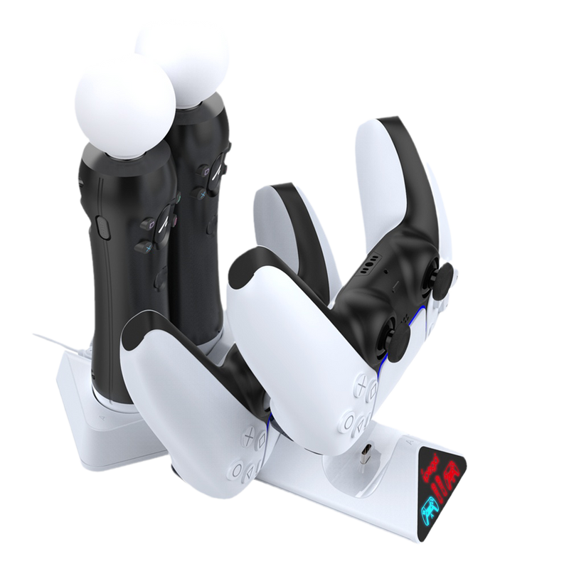 Load image into Gallery viewer, Playstation PS5 - 4 in 1 Game Controller Charging Dock Multi-function Gamepad Charging Stand & Controller Holder Stand - Polar Tech Australia