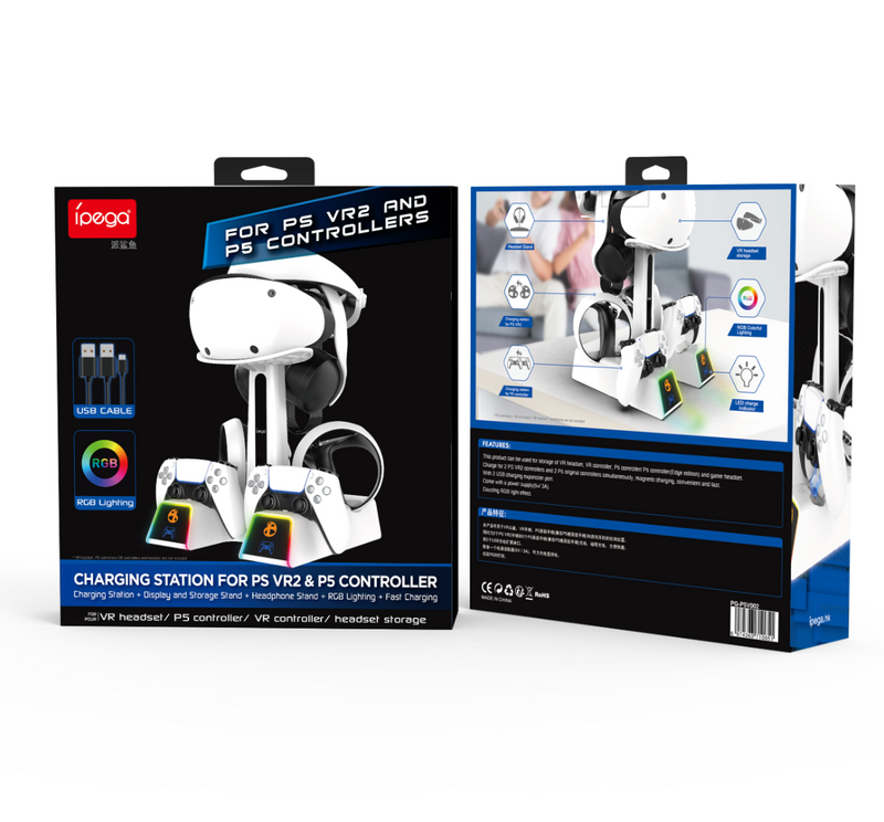 Chargez l'image dans la visionneuse de la galerie, PlayStation PS VR 2 - All in One Storage Headset Controller Storage Stand With RGB Light - Polar Tech Australia