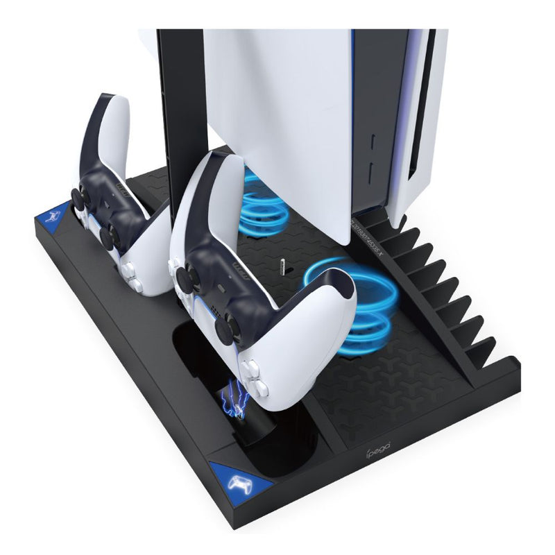 Chargez l'image dans la visionneuse de la galerie, Sony Playstation 5 / PS5 - 4 in 1 Multi function Cooling & Charging Station with Fan & Game Storage - Polar Tech Australia