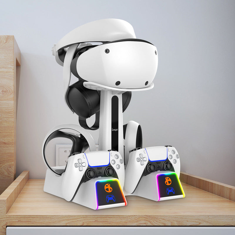 Chargez l'image dans la visionneuse de la galerie, PlayStation PS VR 2 - All in One Storage Headset Controller Storage Stand With RGB Light - Polar Tech Australia