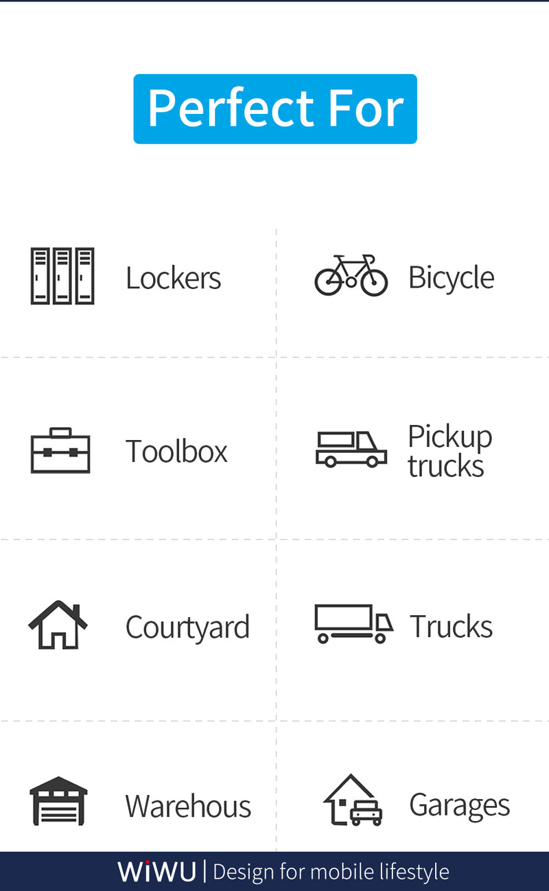 Chargez l'image dans la visionneuse de la galerie, WIWU S5 IP65 Waterproof Smart Rechargeable Fingerprint Padlock For Door Bicycle Bag Cabinets - Polar Tech Australia