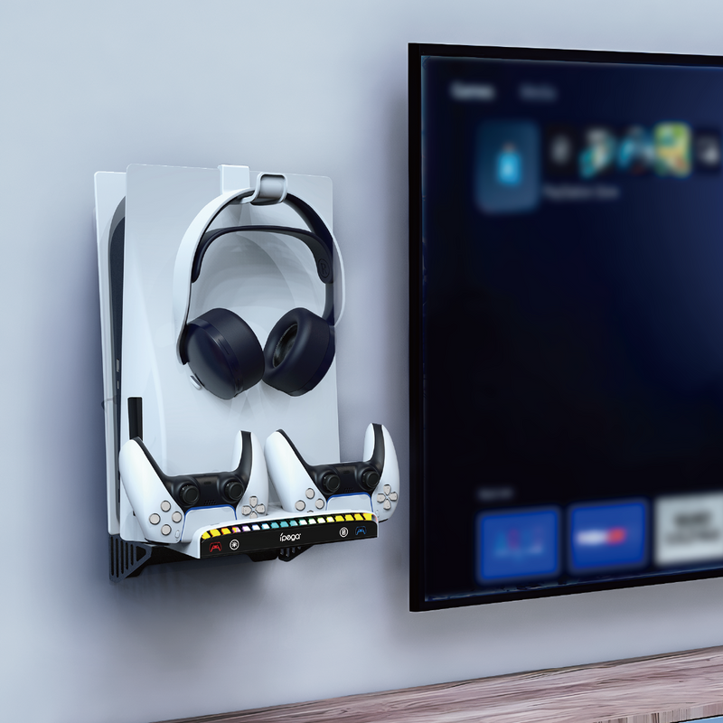 Cargue la imagen en el visor de la galería, SONY PlayStation PS5 & PS5 Slim - Multifunctional Wall Mount & Controller Charging Dock Base Holder - Polar Tech Australia
