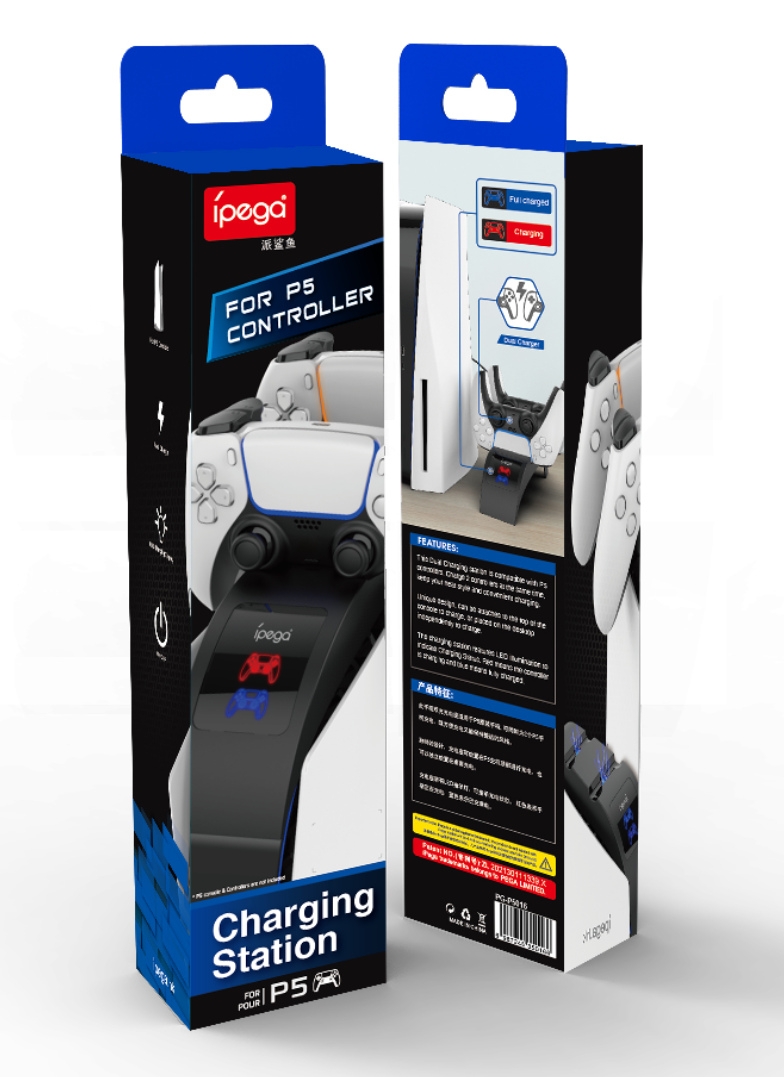 Cargue la imagen en el visor de la galería, PlayStation 5 PS5 - Dual Controller Fast Dual Controller Fast Charging Dock Stand USB Station Base with Indicator Light - Polar Tech Australia