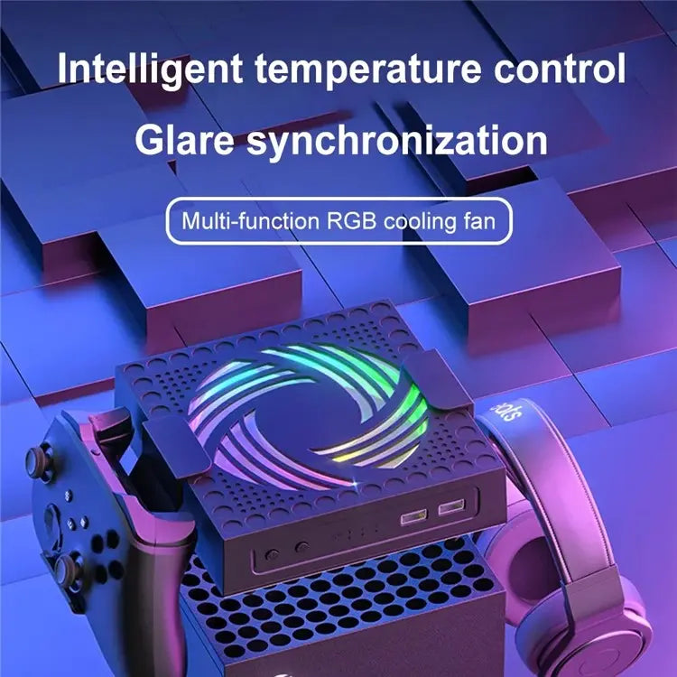 Chargez l'image dans la visionneuse de la galerie, Xbox Series X Console RGB Cooling Fan with USB2.0 Interface, Handle Hooks - Polar Tech Australia