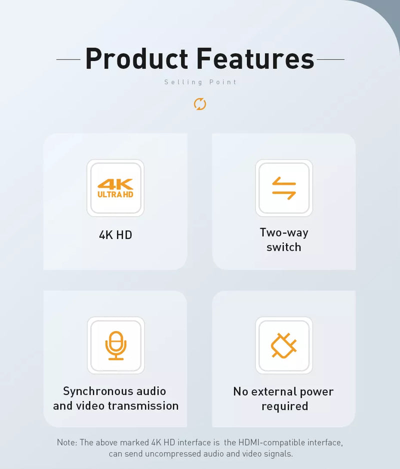 Chargez l'image dans la visionneuse de la galerie, Baseus Matrix 3 Ports HDMI Splitter 4K HD 60Hz (Two-Way Switch) - Polar Tech Australia