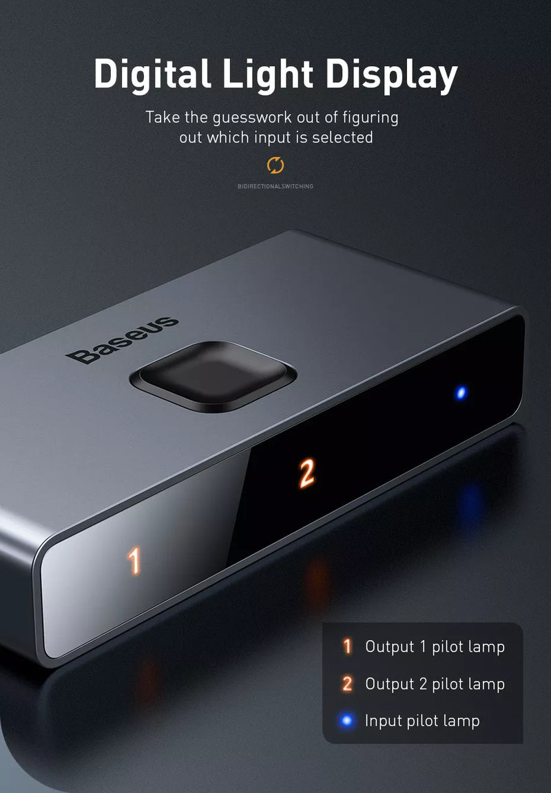Chargez l'image dans la visionneuse de la galerie, Baseus Matrix 3 Ports HDMI Splitter 4K HD 60Hz (Two-Way Switch) - Polar Tech Australia