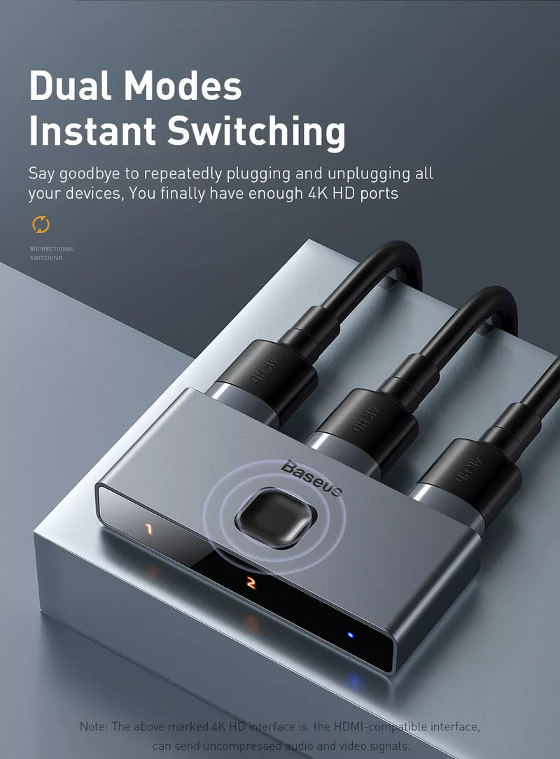 Chargez l'image dans la visionneuse de la galerie, Baseus Matrix 3 Ports HDMI Splitter 4K HD 60Hz (Two-Way Switch) - Polar Tech Australia