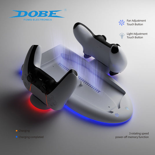 PlayStation 5/PS5 -  Charging Dock Station Cooling Stand with RGB Light & DualSense Controller Charging Slot - Game Gear Hub