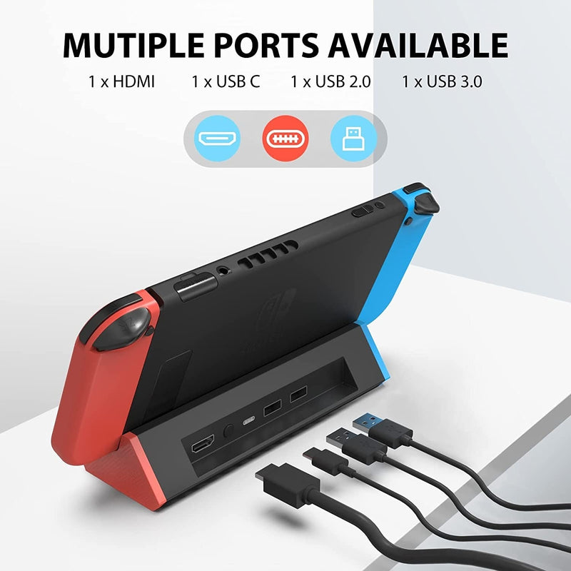 Chargez l'image dans la visionneuse de la galerie, Nintendo Switch/Switch OLED Portable Dock 4K HDMI Adapter Extension USB HUB - Polar Tech Australia
