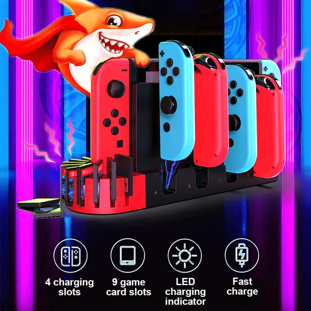 Chargez l'image dans la visionneuse de la galerie, Nintendo Switch Joy-Con Console Holder Charging Stand Base with LED Indicator & Card Slot - Polar Tech Australia