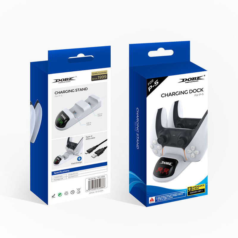 Load image into Gallery viewer, PS5 Detachable Charging Dock Game Controller Dual Charging Stand with Adapter LED Indicator - Polar Tech Australia