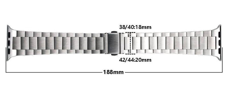 Chargez l'image dans la visionneuse de la galerie, Apple Watch 1/2/3/4/5/SE/6/7/8 Stainless Steel Watch Band Strap - Polar Tech Australia
